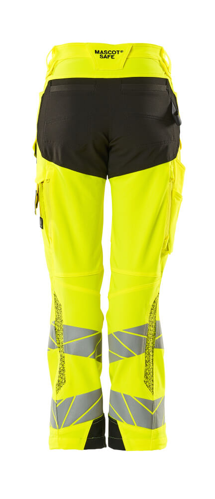 Damen-Passform DIAMOND Hose mit Knietaschen ACCELERATE SAFE Hi-vis Gelb/Schwarz 82C50