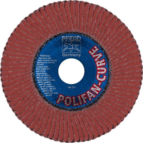 Fächerscheibe POLIFAN® A SGP CURVE ALU D.125mm K.40 Korund A-COOL Ausf.L PFERD
