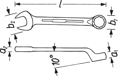 Ringmaulschlüssel 603 SW 16mm L.190mm Form B Spezialstahl HAZET