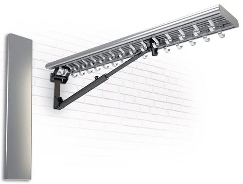 Klappgarderobe Alu.F1 naturf.16 Mantelh.L.950mm Hakenabstand 100mm