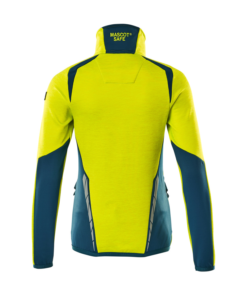 Damen-Passform Fleecejacke ACCELERATE SAFE Hi-vis Gelb/Dunkelpetroleum L