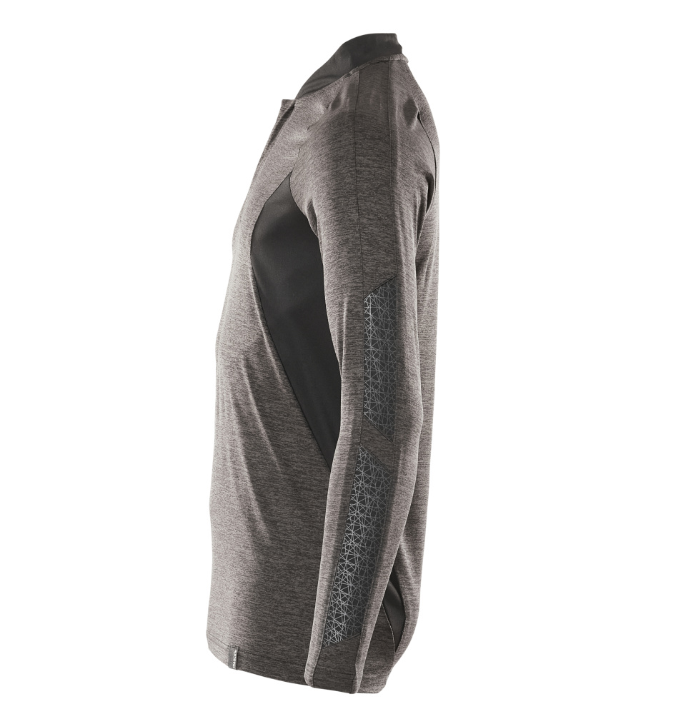 Polo-Shirt, Langarm ACCELERATE Dunkelanthrazit  meliert/Schwarz 2XLONE