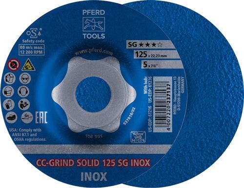 Schleifscheibe CC-GRIND-SOLID SG INOX D125xSmm gekr.INOX PFERD