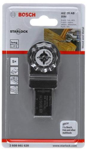 Tauchsägeblatt AIZ 20AB B.20mm Eintauch-T.30mm Starlock 5er Pk.2608661628 BOSCH