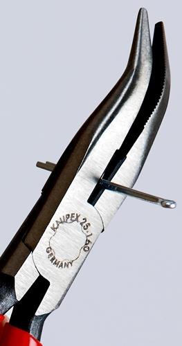 Flachrundzange L.160mm flach/rund 40Grad gew.pol.Ku.-Überzug KNIPEX