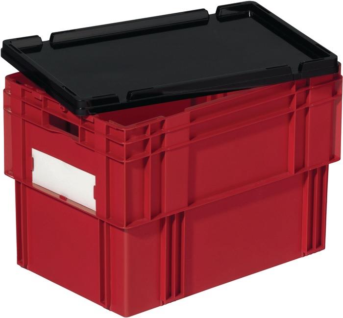 Stülpdeckel L600xB400mm schwarz PP passend für Drehstapelbehälter LA-KA-PE