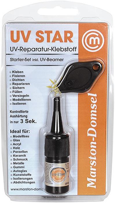 UV-Reparatur-Klebstoff MD UV-Star 3g Kleber /1 UV-Leuchte transparent Set MARSTON