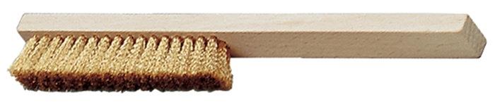 Feinkratzbürste Länge 220 mm 0,15 mm Messing 4-reihig PROMAT