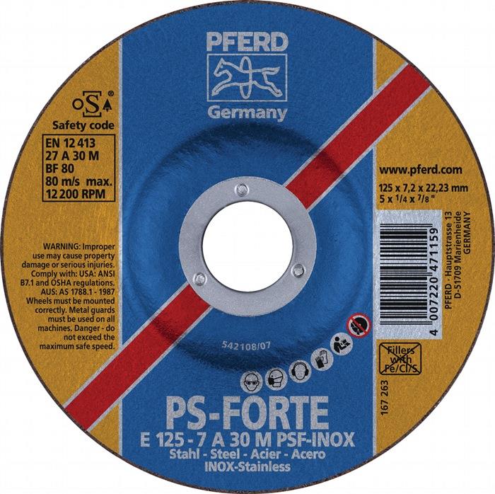 Schruppscheibe M PSF D180xS8,3mm gekröpft Bohrung 22,23 mm PFERD TOOLS