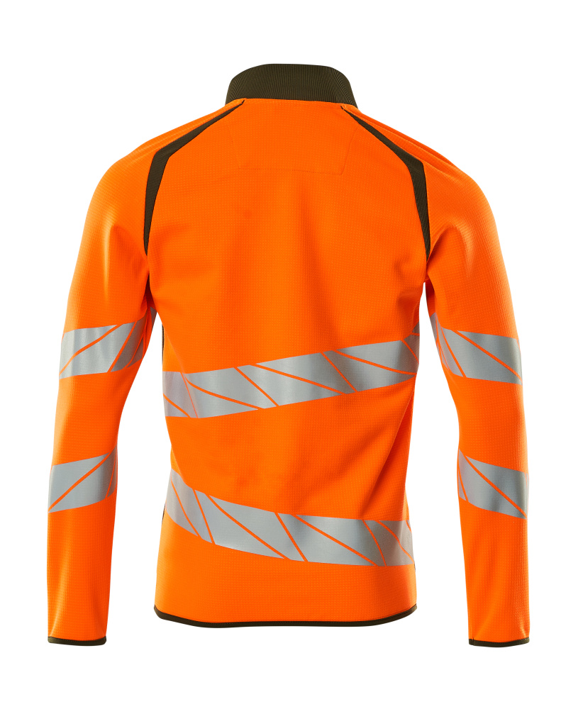 Sweatshirt mit Reißverschluss ACCELERATE SAFE Hi-vis Orange/Moosgrün 4XL
