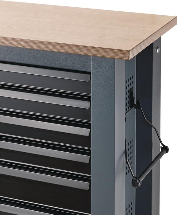 Rollwerkbank Außen B1150xT500xH1045mm Schubladenanzahl 7 + 1 Fach 267-teilig WB621/267QR