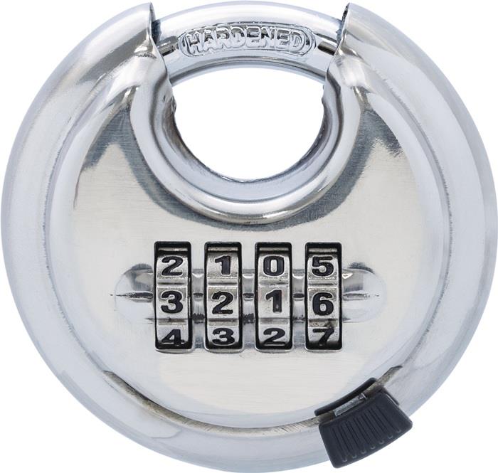 Zahlenvorhangschloss TCDI1/70 RVS Schlosskörperbreite 25 mm Stahl gehärtet verchromt Anzahl Zahlenrollen 4 ABUS