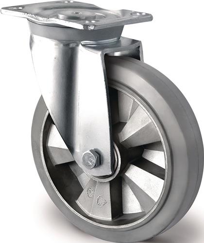 Schwerlastlenkrolle D.125mm Trgf.300kg Lenkrolle Elastikgummi
