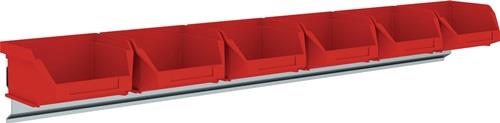 Sichtlagerkastenset H50xB602xT100mm STA verz.m.Sichtlagerkästen 6xMK6 rot MAUSER