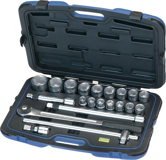 Steckschlüsselsatz 21-teilig 3/4 ″ Schlüsselweiten 19-50 mm Anzahl Zähne 72 6-Kant HEYTEC