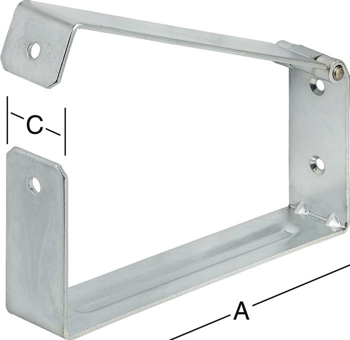 Leiter- und Gerätehalter Länge 200 mm Höhe 90 mm Breite 40 mm VORMANN