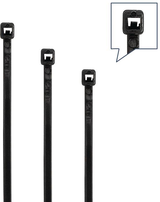 Kabelbinderset 350-teilig Polyamid 6.6 schwarz / UV-stabil