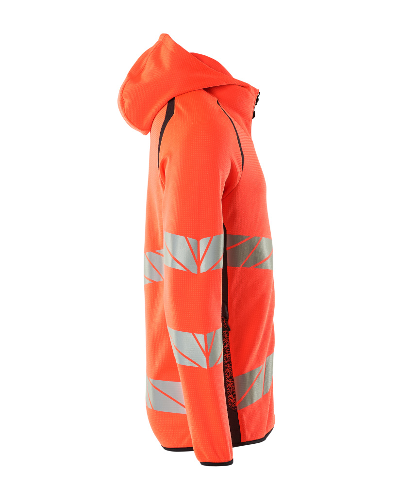 Kapuzenpullover mit Reißverschluss ACCELERATE SAFE Hi-vis Rot/Schwarzblau XS