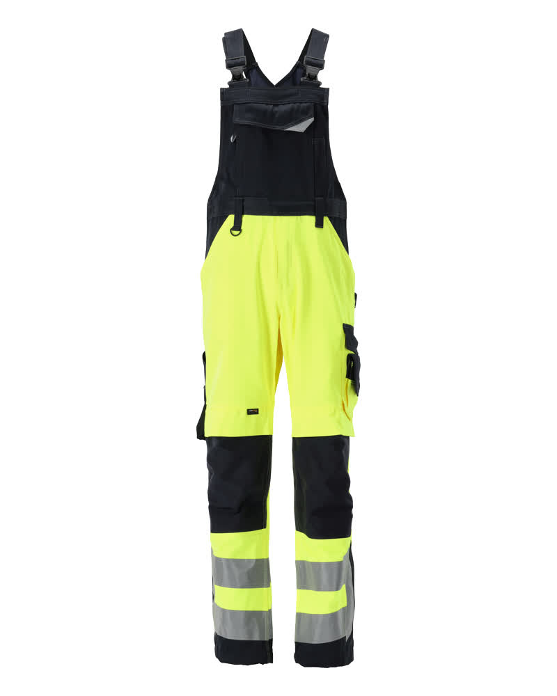 Latzhose mit Knietaschen SAFE SUPREME Hi-vis Gelb/Schwarzblau 82C52