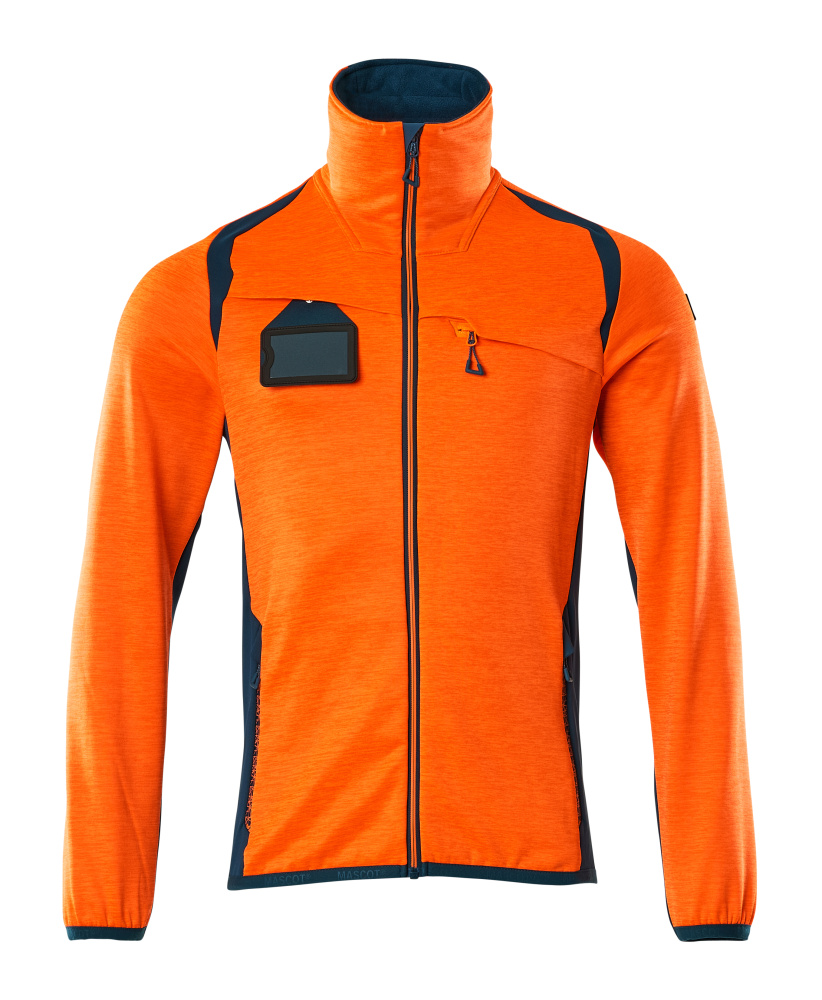 Fleecejacke ACCELERATE SAFE Hi-vis Orange/Dunkelpetroleum L
