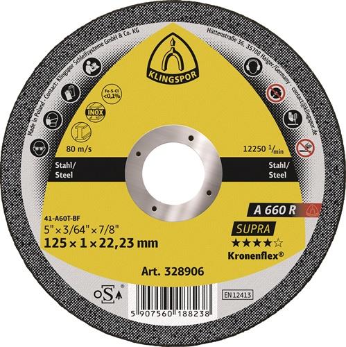 Trennscheibe A 660 R Supra D115x1mm ger.INOX Bohr.22,23mm KLINGSPOR