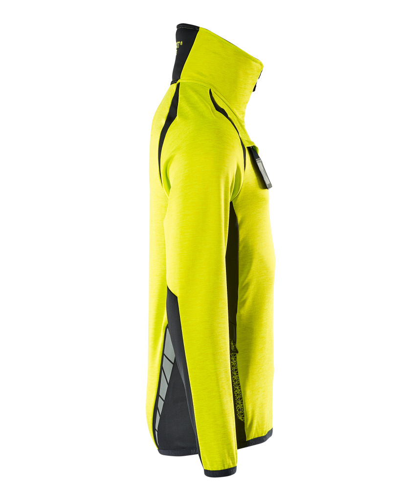 Fleecejacke mit kurzem Reißverschluss ACCELERATE SAFE Hi-vis Gelb/Schwarzblau L