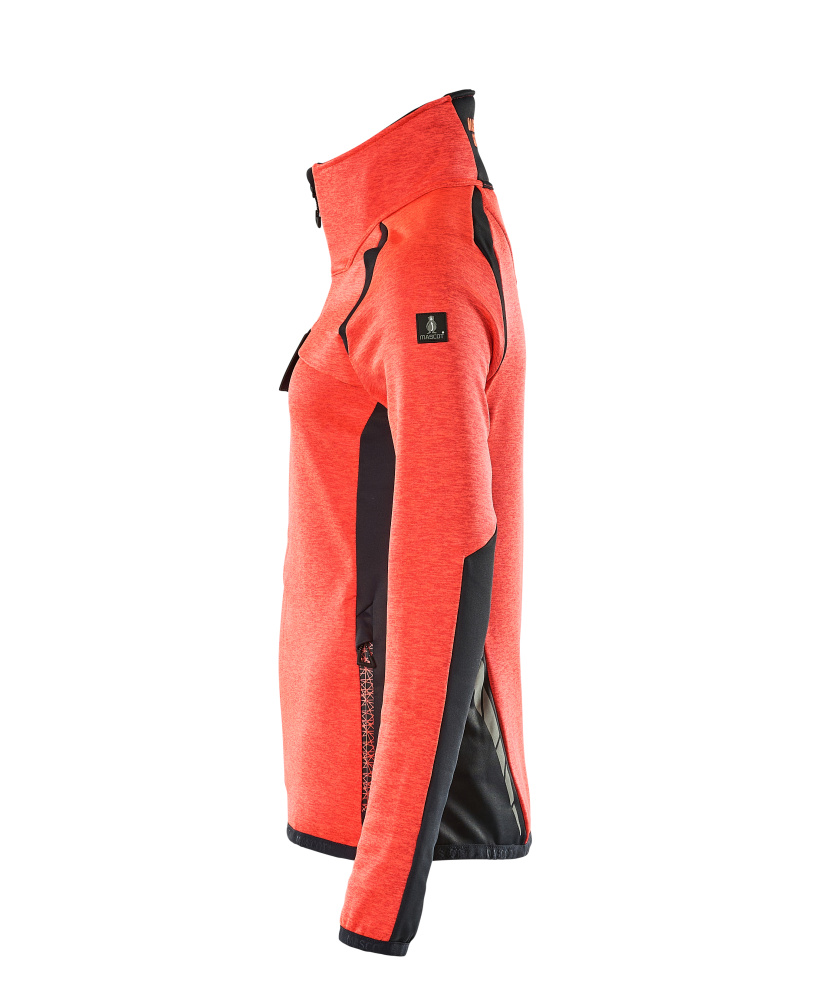 Damen-Passform Fleecejacke ACCELERATE SAFE Hi-vis Rot/Schwarzblau L