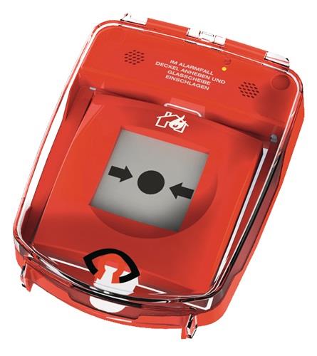 Schutzhaube e-Cover m.Öffnungsalarm z.Sicherung v.Druckknopfmeldern Ku.rot GFS
