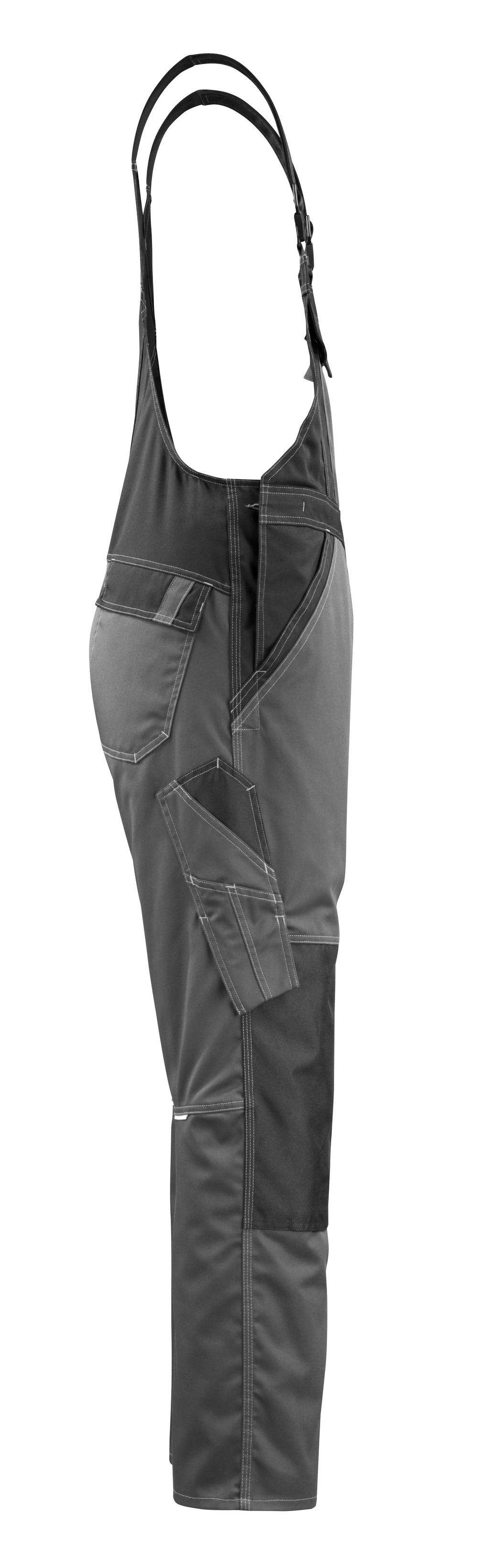 Latzhose mit Knietaschen LIGHT Dunkelanthrazit/Schwarz 76C48