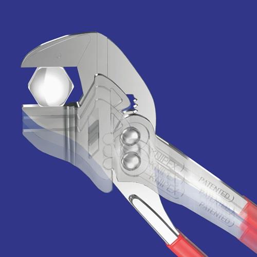 Zangenschlüssel L.125mm Spann-W.23mm verchr.Ku.-Überzug KNIPEX