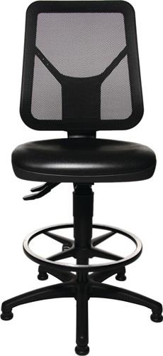 Arbeitsdrehstuhl TEC 80 C Bodengleiter+Fußring Polyurethanschaum schwarz