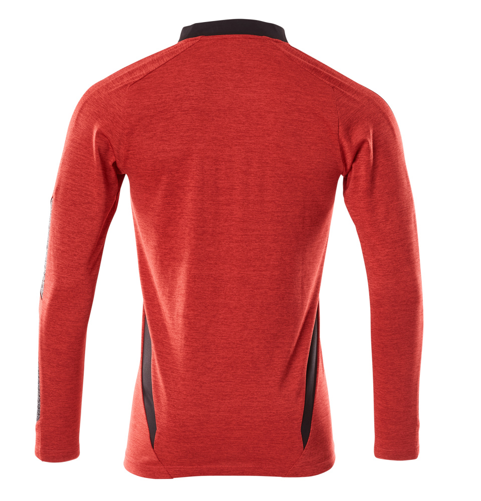 Polo-Shirt, Langarm ACCELERATE Verkehrsrot meliert/Schwarz 2XLONE