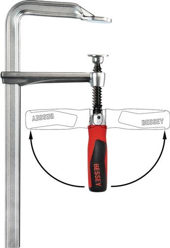 Ganzstahlschraubzwinge GZ-KG Spann-W.250mm A.120mm 2-K-Klappgriff BESSEY