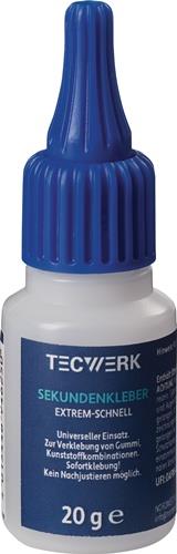 Sekundenkleber extrem schnell 20g farblos Flasche TECWERK