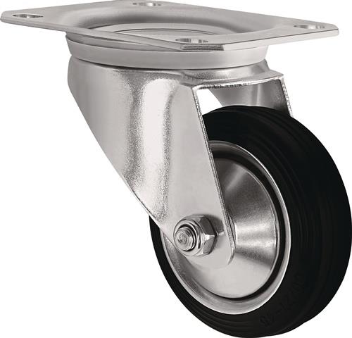 Lenkrolle D.100mm Trgf.75kg VG Platte L105xB80mm TECWERK