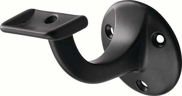 Handlaufträger 3507 Durchmesser Wandplatte 56 mm gerade Auflage kunststoffbeschichtet schwarz