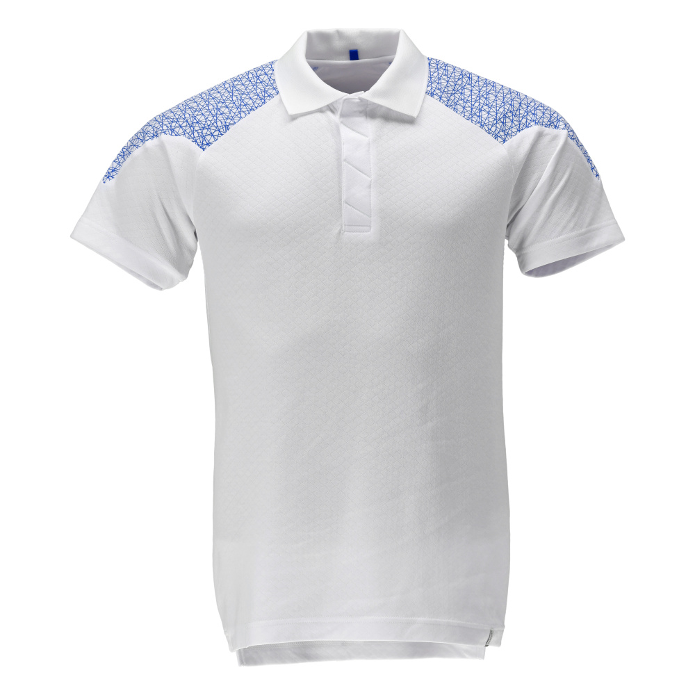 Polo-Shirt FOOD & CARE Weiß/Azurblau 6XL