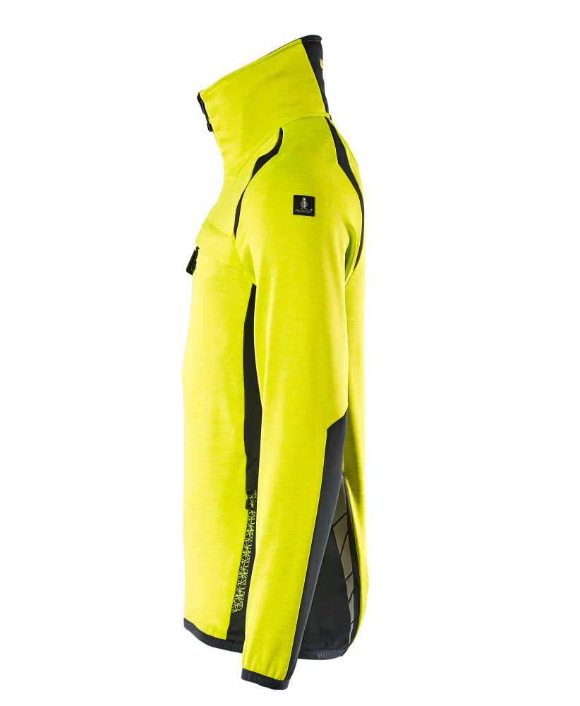 Fleecejacke mit kurzem Reißverschluss ACCELERATE SAFE Hi-vis Gelb/Schwarzblau L
