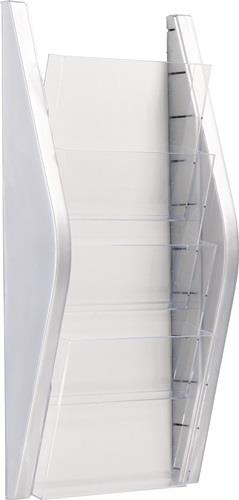 Prospekthalter H540xB280xT80mm DIN A4 hoch silber