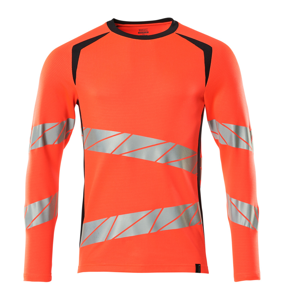 Langarmshirt ACCELERATE SAFE Hi-vis Rot/Schwarzblau L  ONE