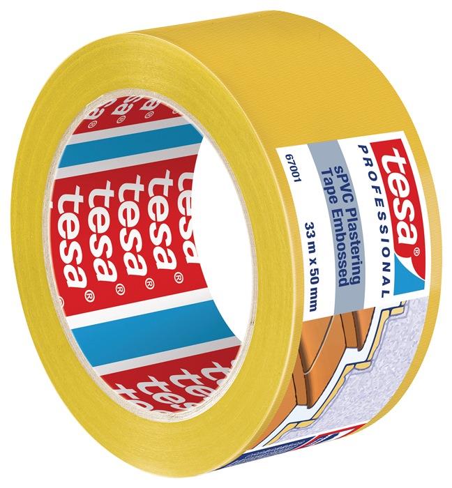 PVC Putzband 67001 quergerillt gelb Länge 33 m Breite 50 mm TESA