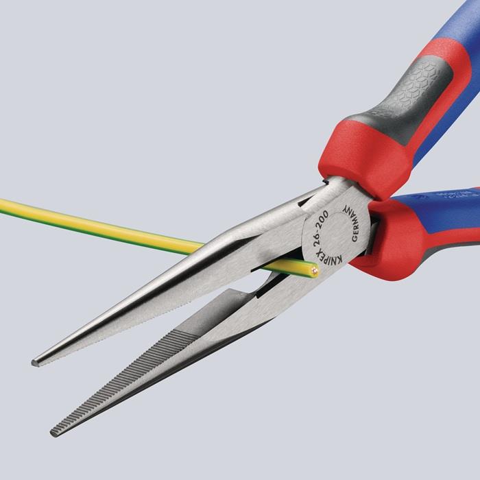 Flachrundzange Länge 200 mm poliert KNIPEX Comfort-Griff