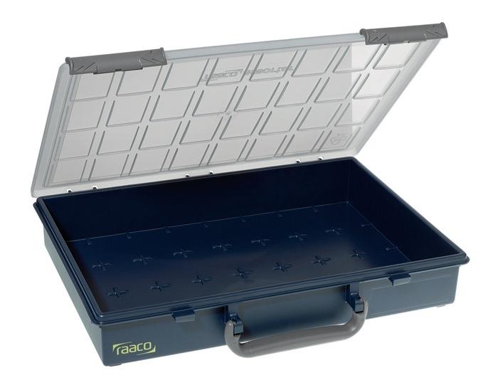 Sortimentskasten Assorter 55 4x8-0 B.338xT.261xH.57mm o.Fächer f.Einsätze der H.47mm Unterteil dkl.-blau/Deckel transp. a.PP RAACO
