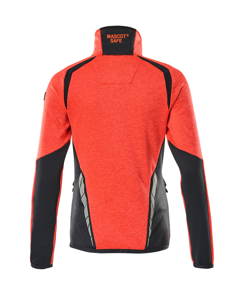 Damen-Passform Fleecejacke ACCELERATE SAFE Hi-vis Rot/Schwarzblau L