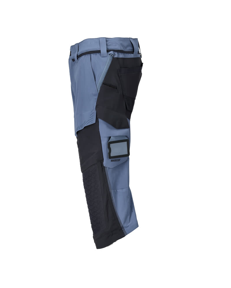 Dreiviertel-Hose mit Knietaschen CUSTOMIZED Steinblau/Schwarzblau C64