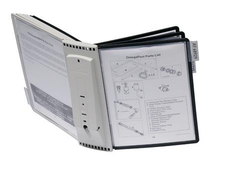 Wandhalter 10 Sichttafeln schwarz/grau PA m.Profilrahmenf.DURABLE