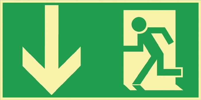 Rettungszeichen BGV A8 L297xB148 mm Notausgang Querf./m.Figur Folie