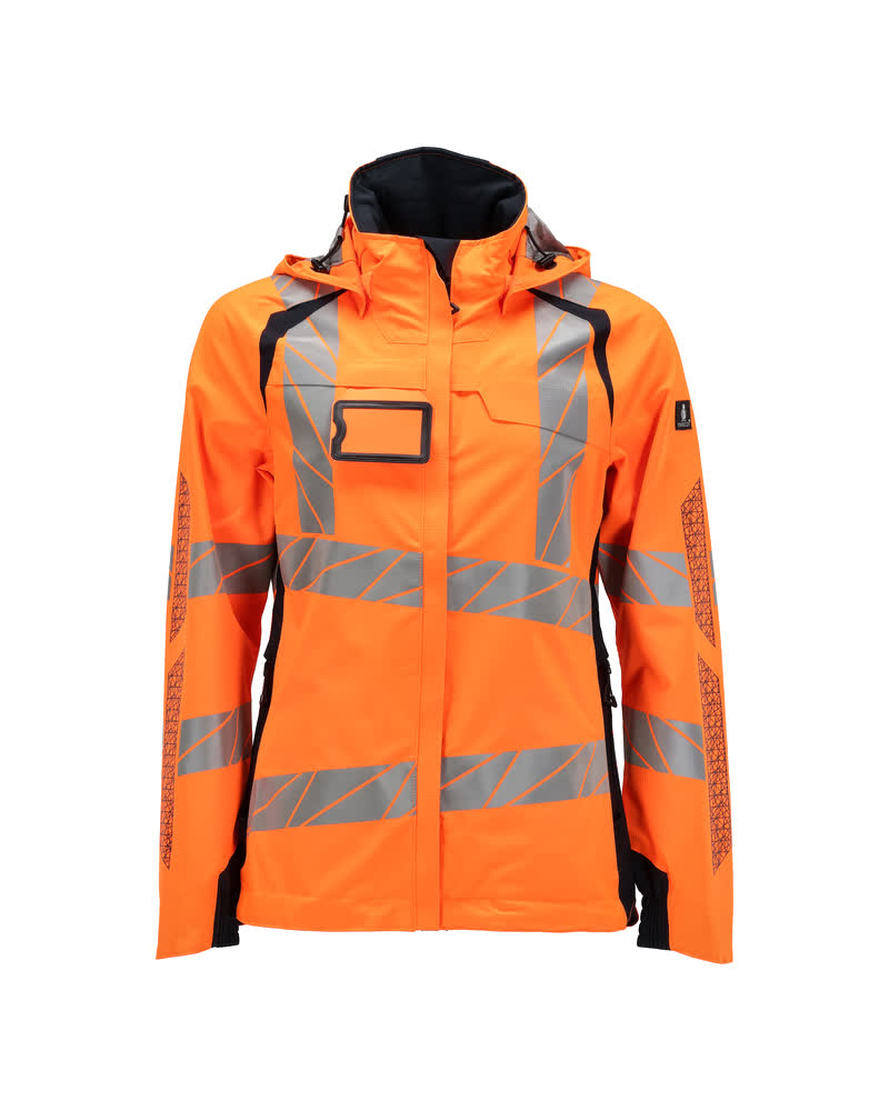 Damen-Passform Hardshelljacke ACCELERATE SAFE Hi-vis Orange/Schwarzblau L