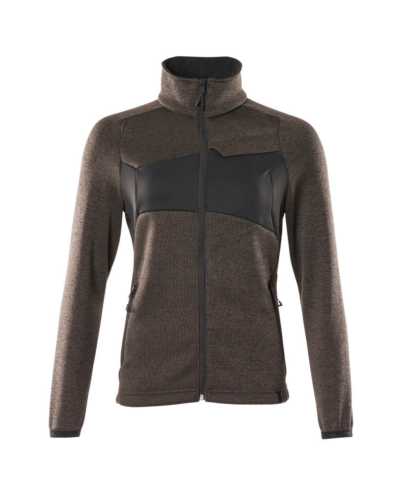 Damen-Passform Strickpullover mit Reißverschluss ACCELERATE Dunkelanthrazit/Schwarz S