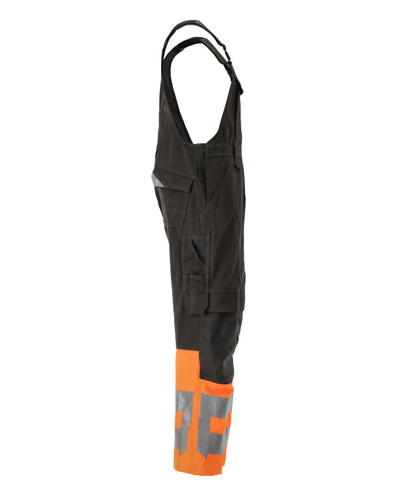 Latzhose mit Knietaschen SAFE SUPREME Dunkelanthrazit/Hi-vis Orange 76C46